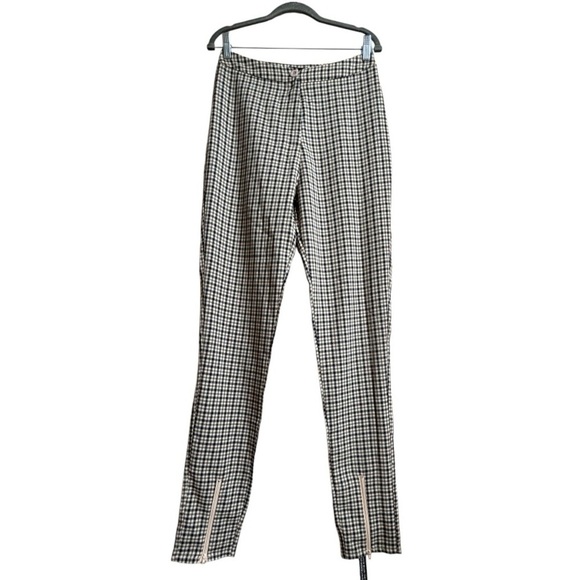 😍2/$20 NWOT Pretty Little Thing Sz 6 Plaid High Waist Slim Zip Ankle Trousers - Picture 1 of 12
